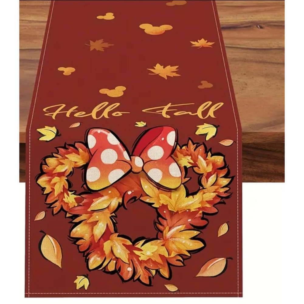 Table Runner, Fall, Red, 13x48 inch - Picture 2 of 4